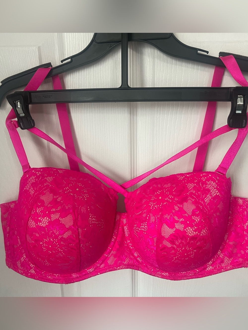 torrid Hot Pink Lace Balconette Bra with Strappy Detail